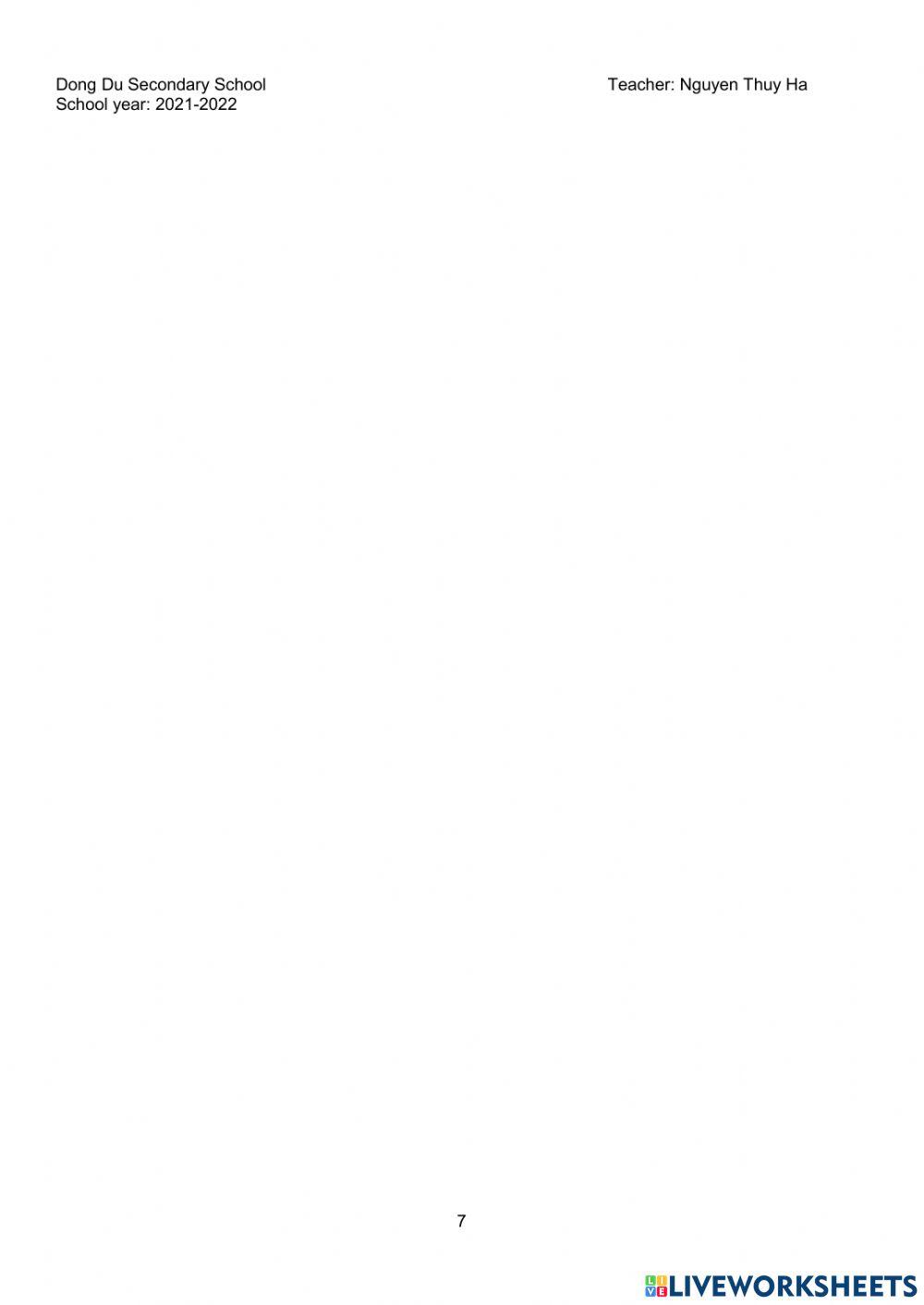 Revision unit 1-2-3 english 6