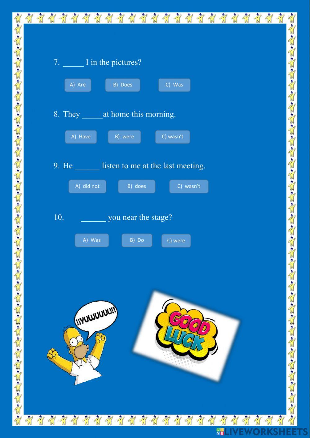Past simple with To-Be verb