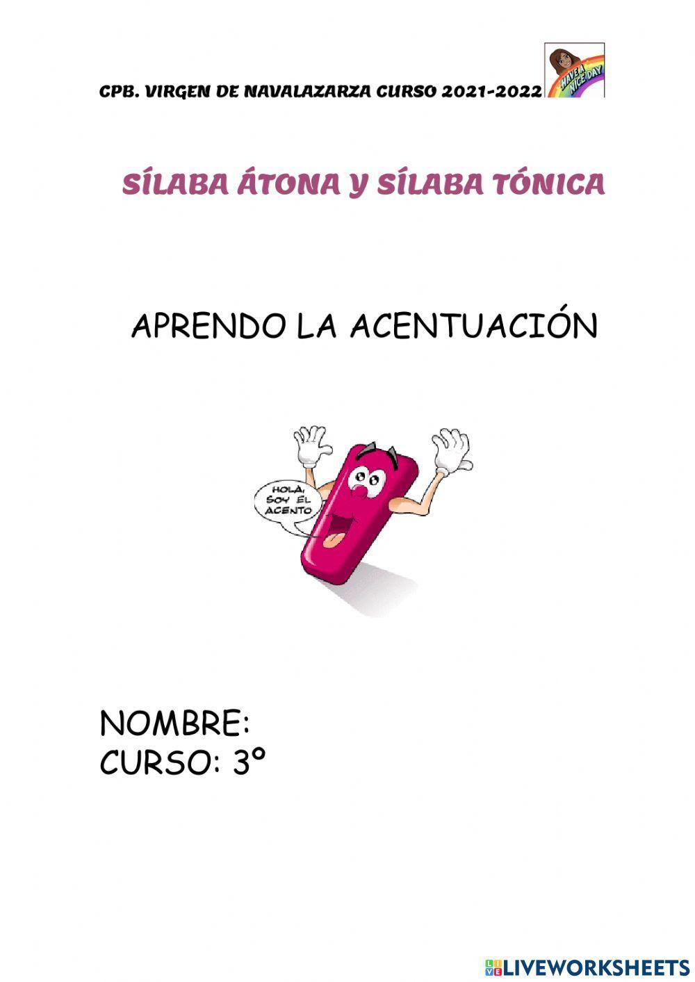Sílaba tónica y átona
