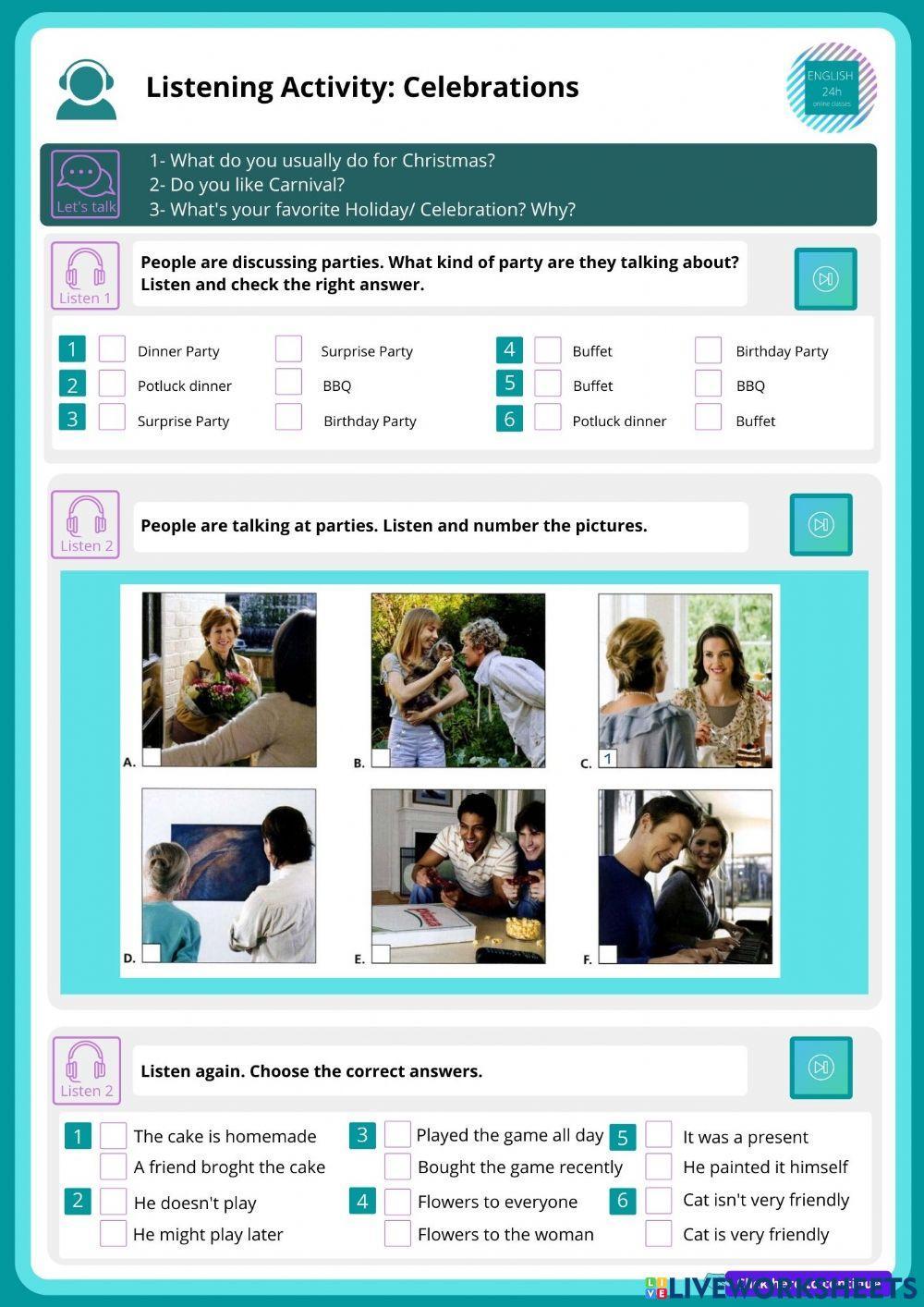 Listening: Celebrations & Holidays