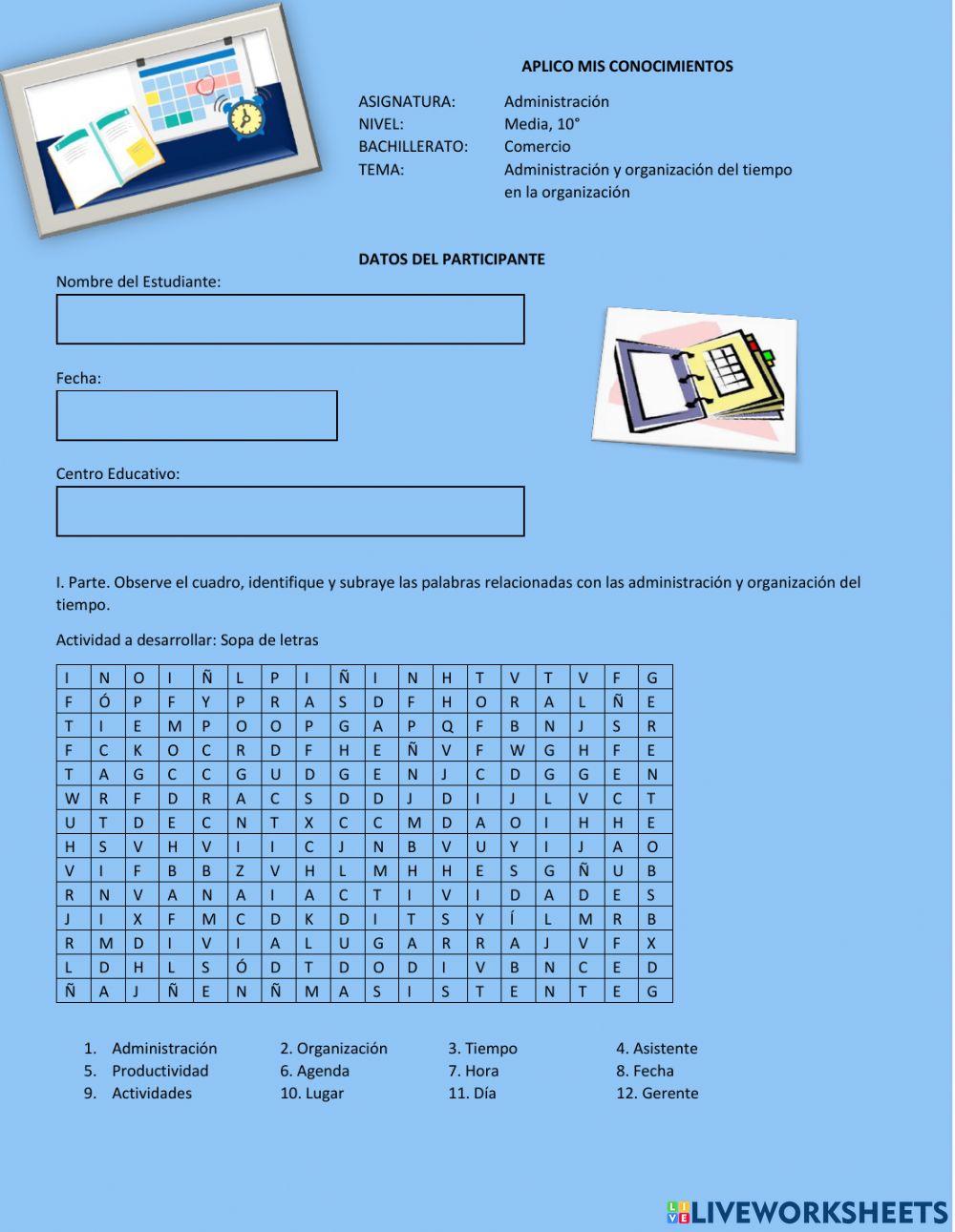 Administración y organización del tiempo en la organización