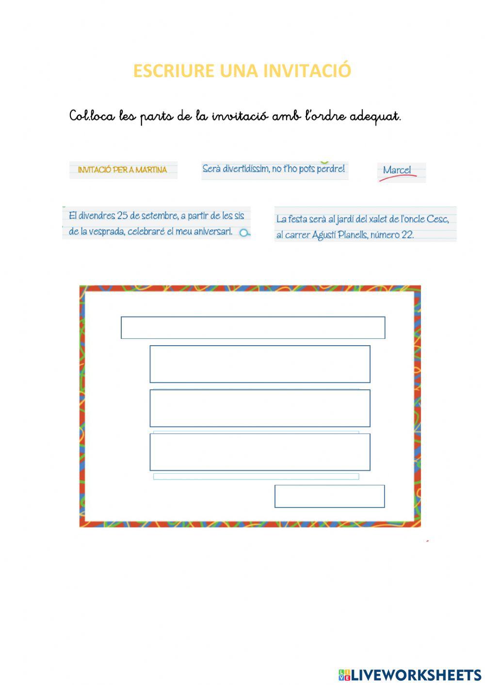 Escriure una invitació