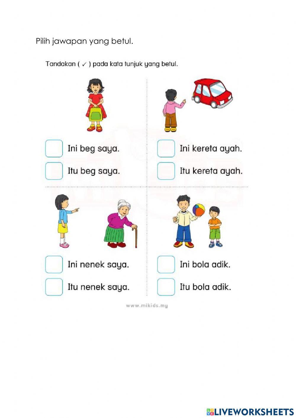 kata ganti nama tunjuk tahun 1