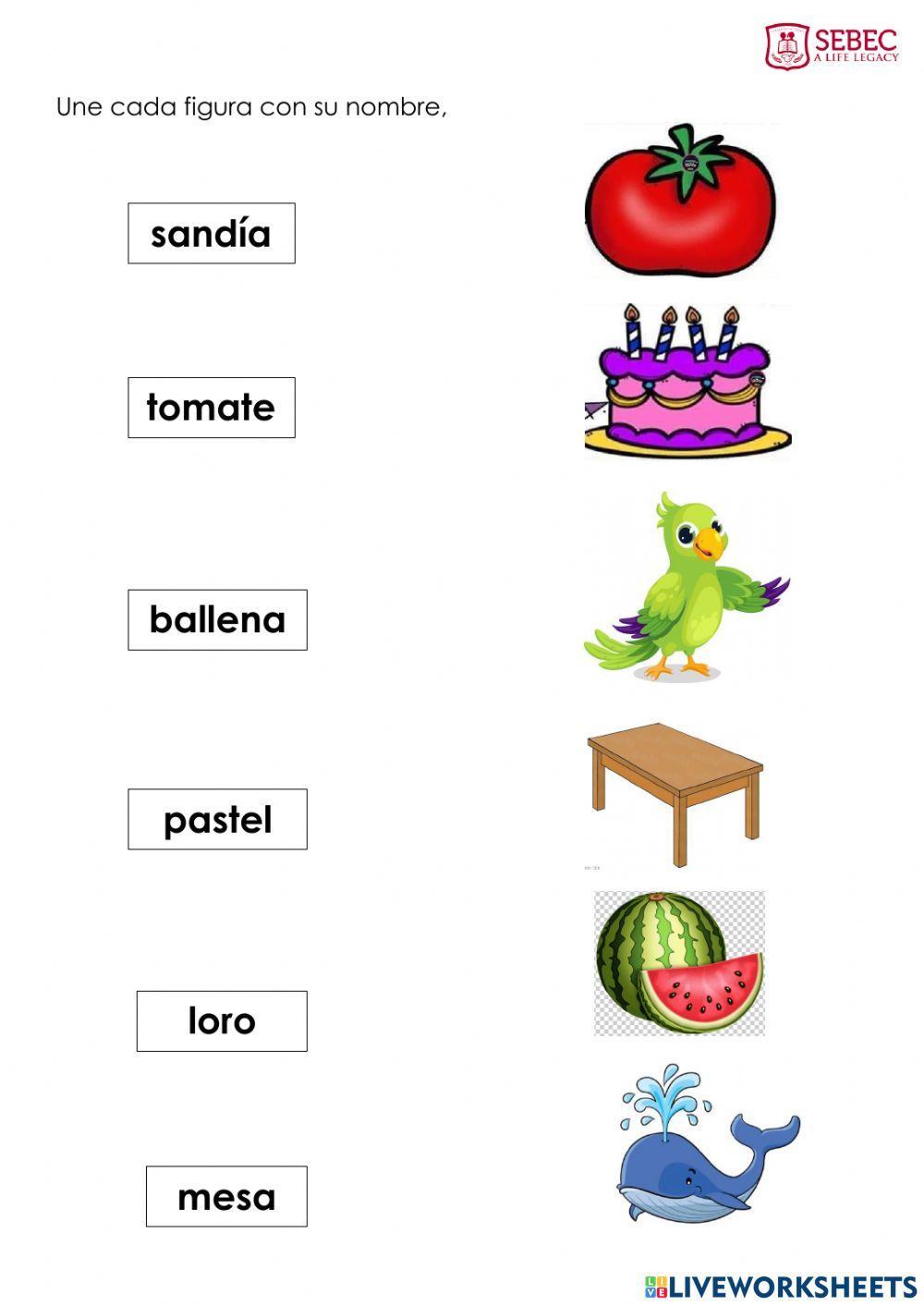 Consonantes m, s, l , p , t, b