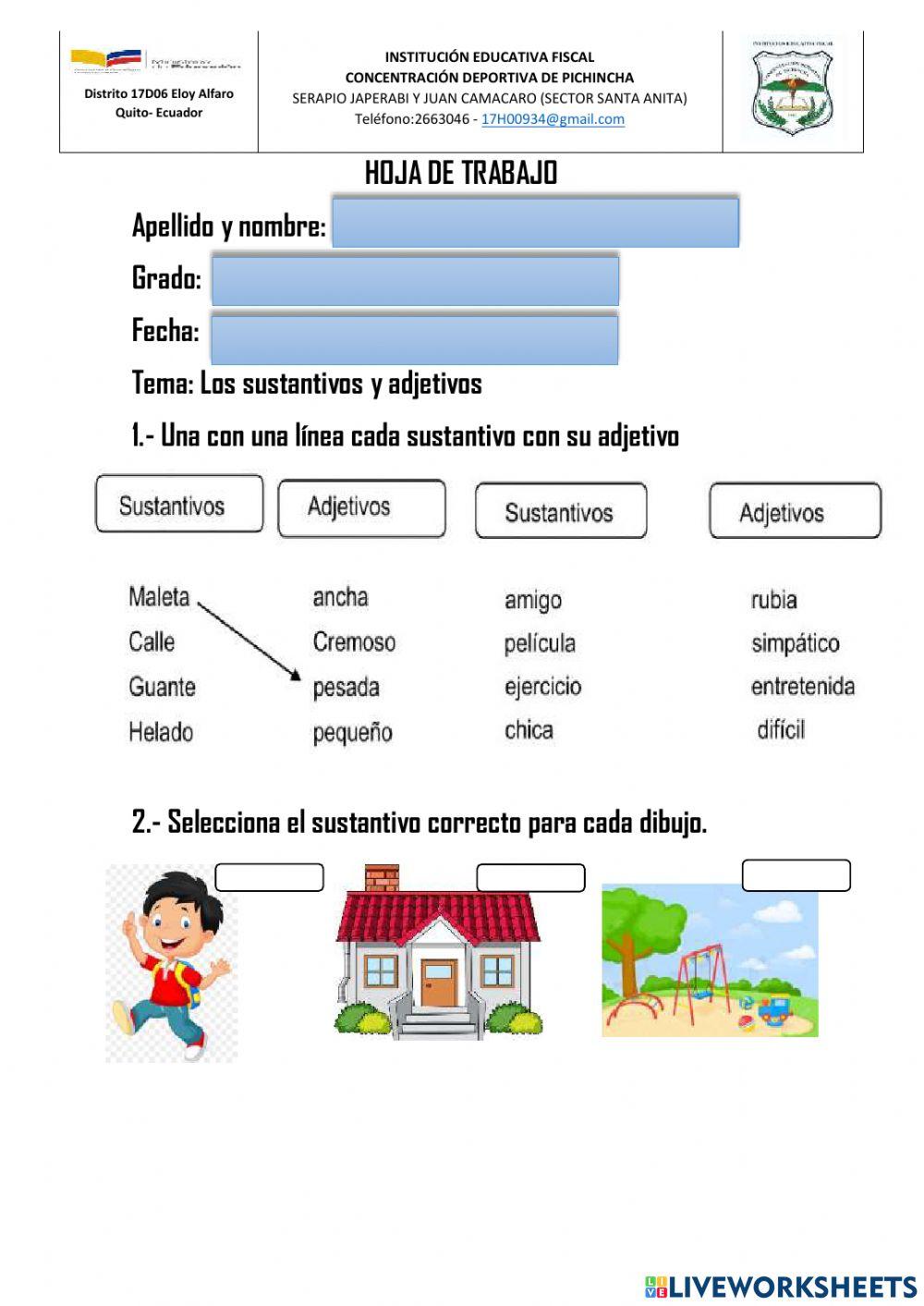 Sustantivos y adjetivos