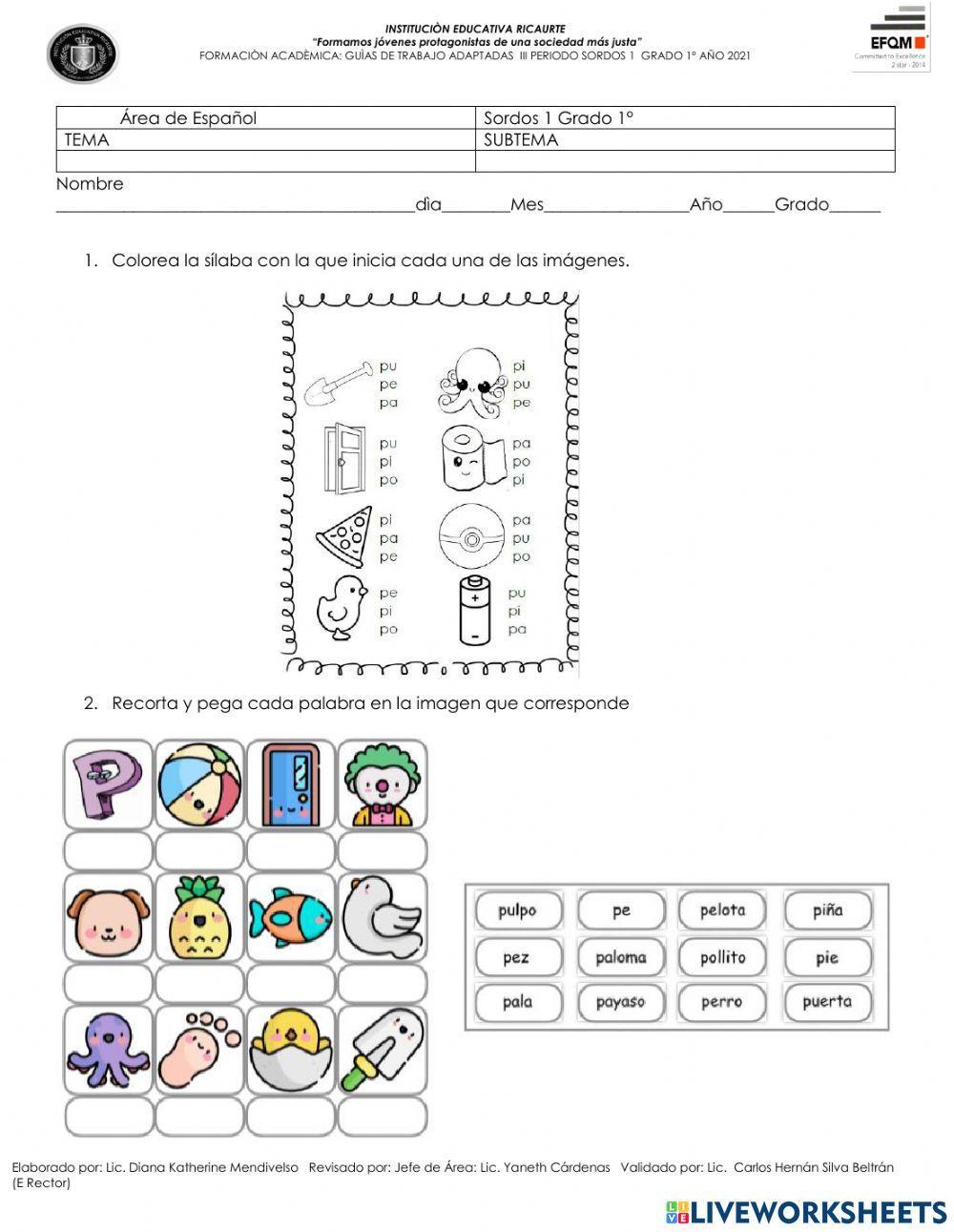 Sílabas pa pe pi po pu