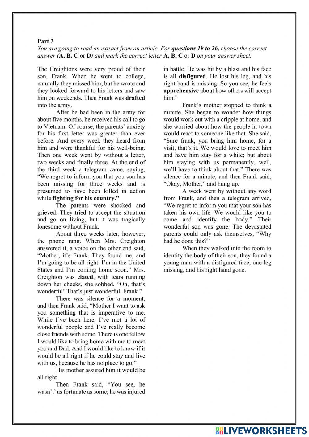 Sabah: Comprehension 2