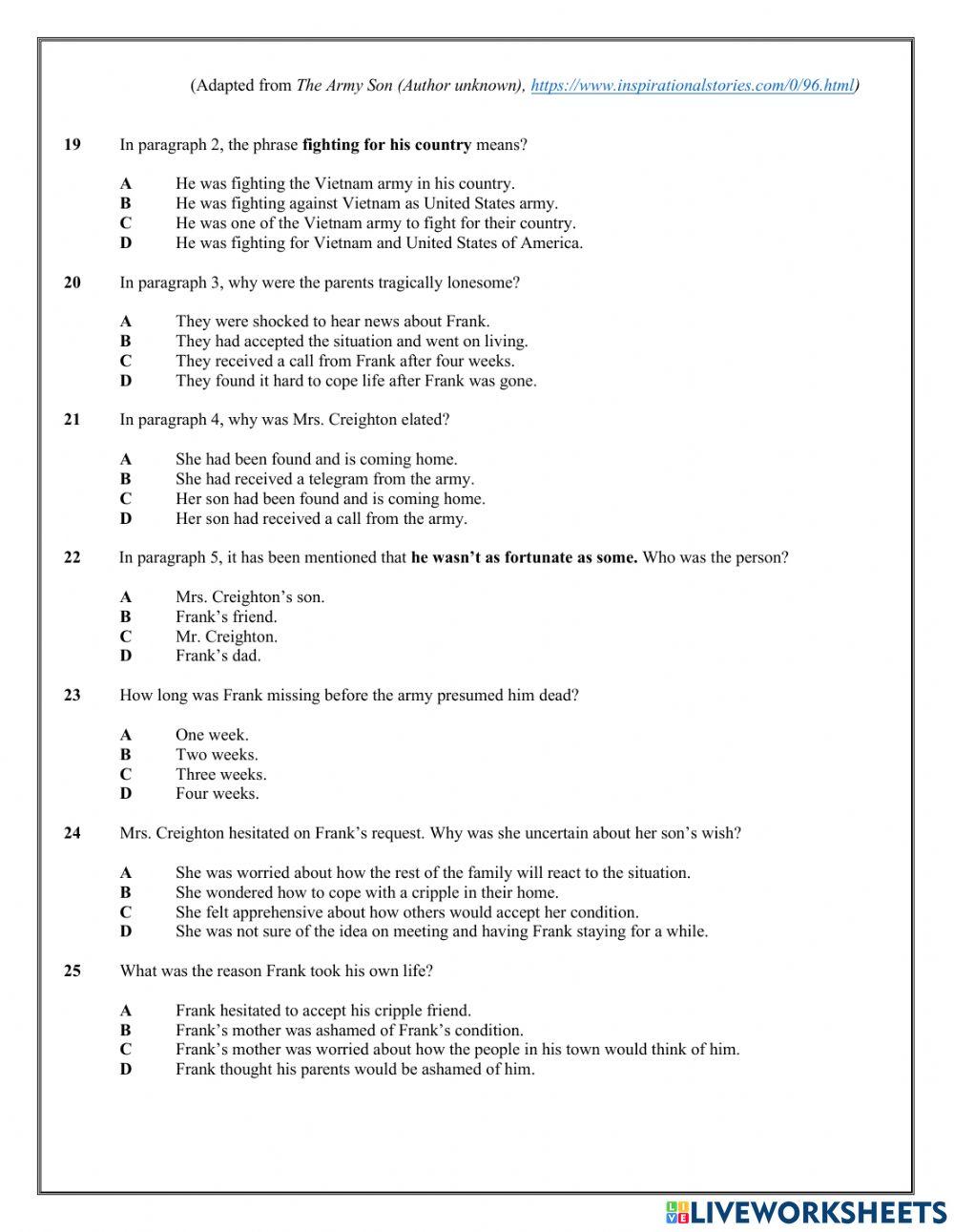 Sabah: Comprehension 2