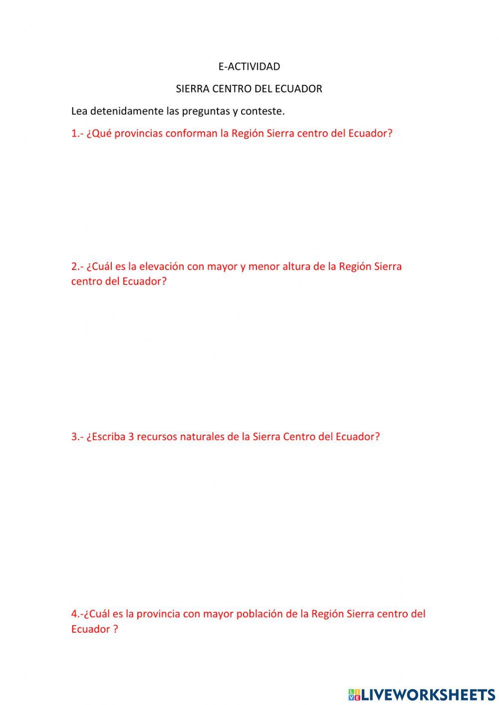 Sierra centro del ecuador