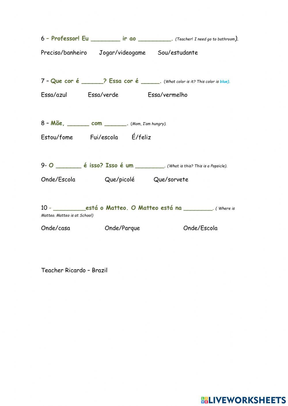 Daily Expressions - Português as second language