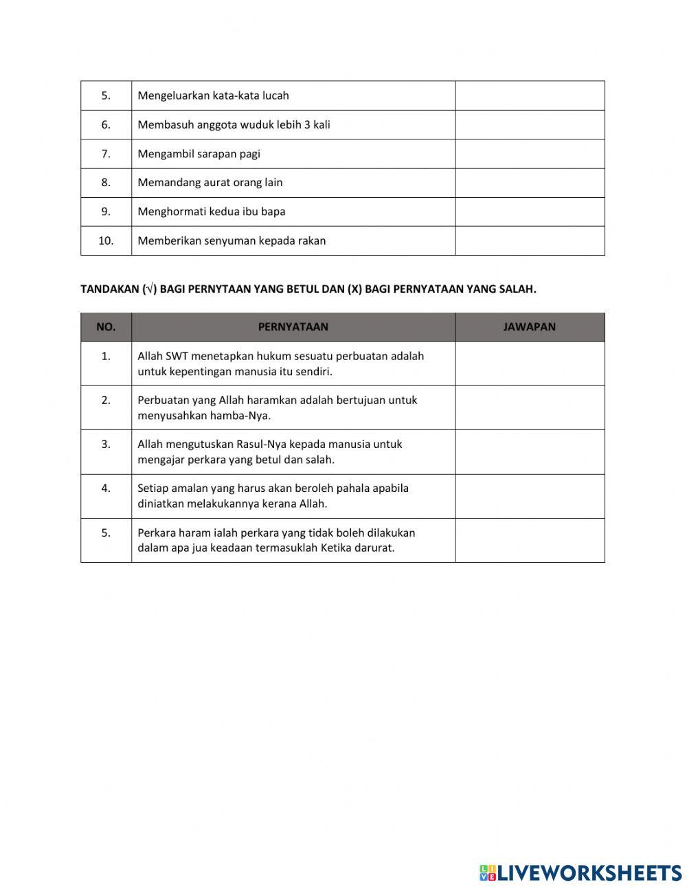 Latihan asas hukum syariat islam