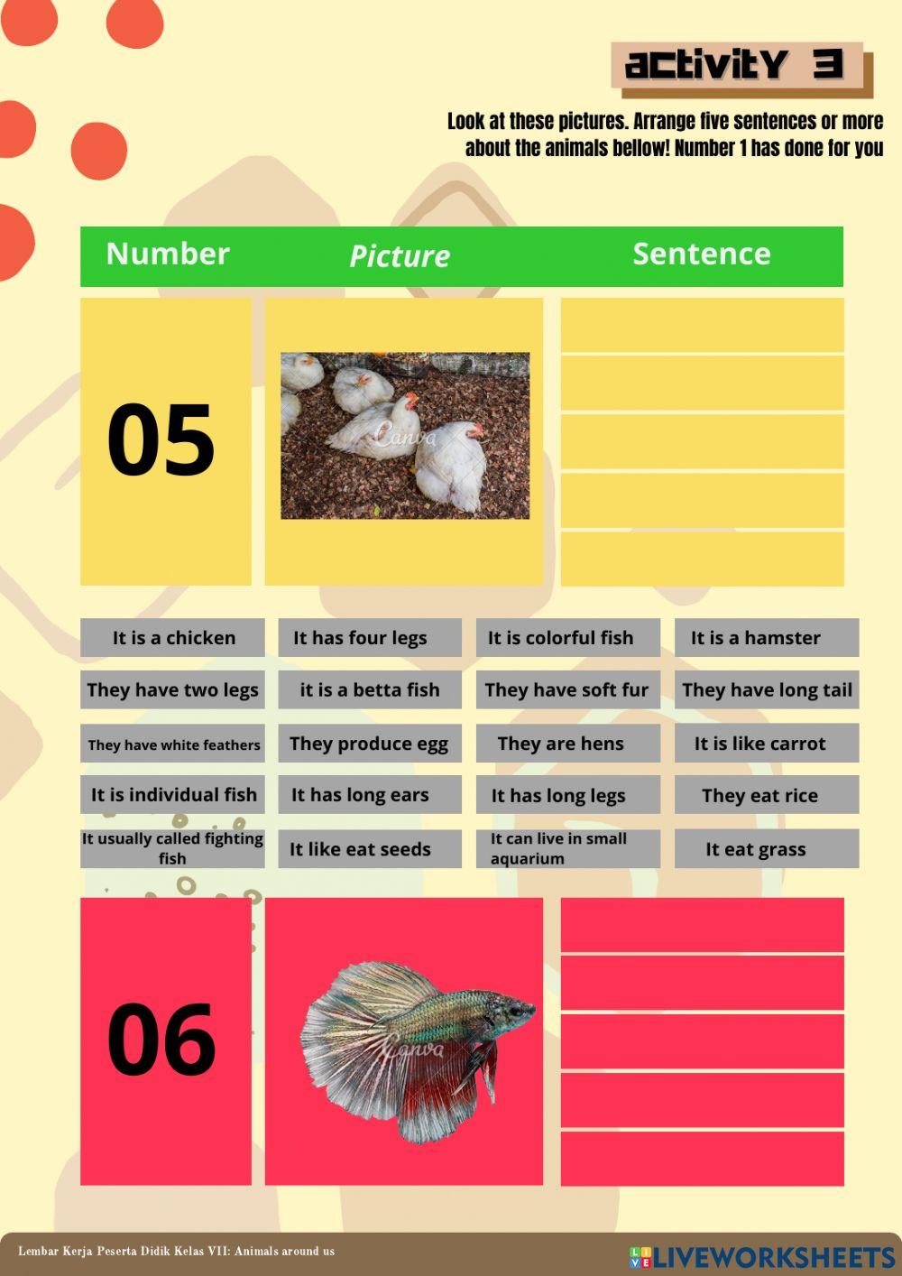 LKPD Animals around us - Activity 3