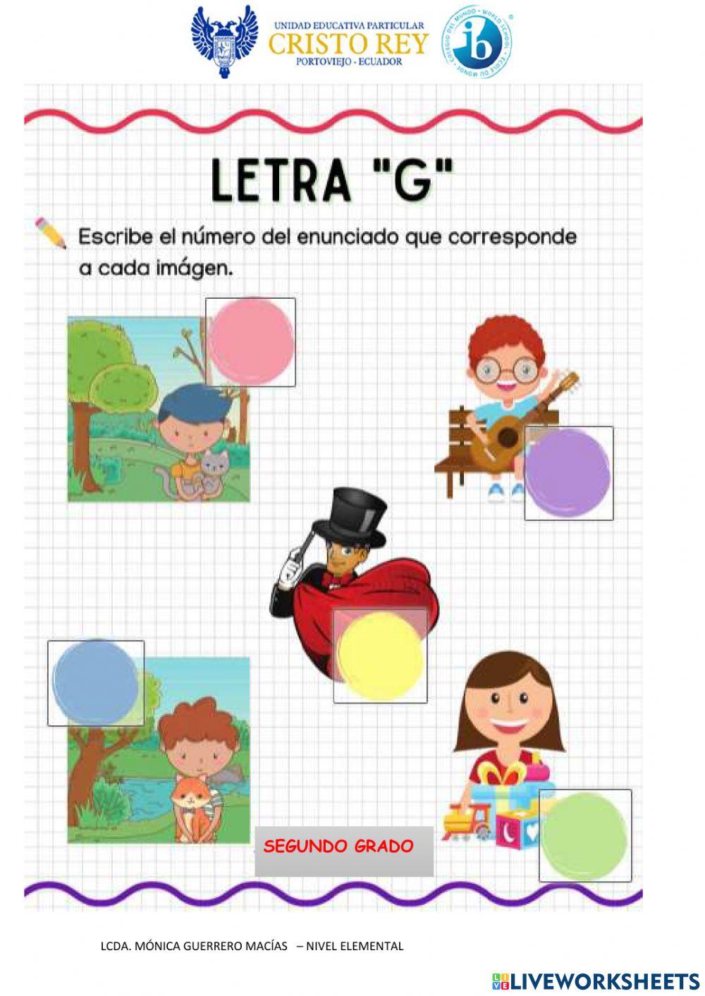 Oraciones - sílabas de la letra G