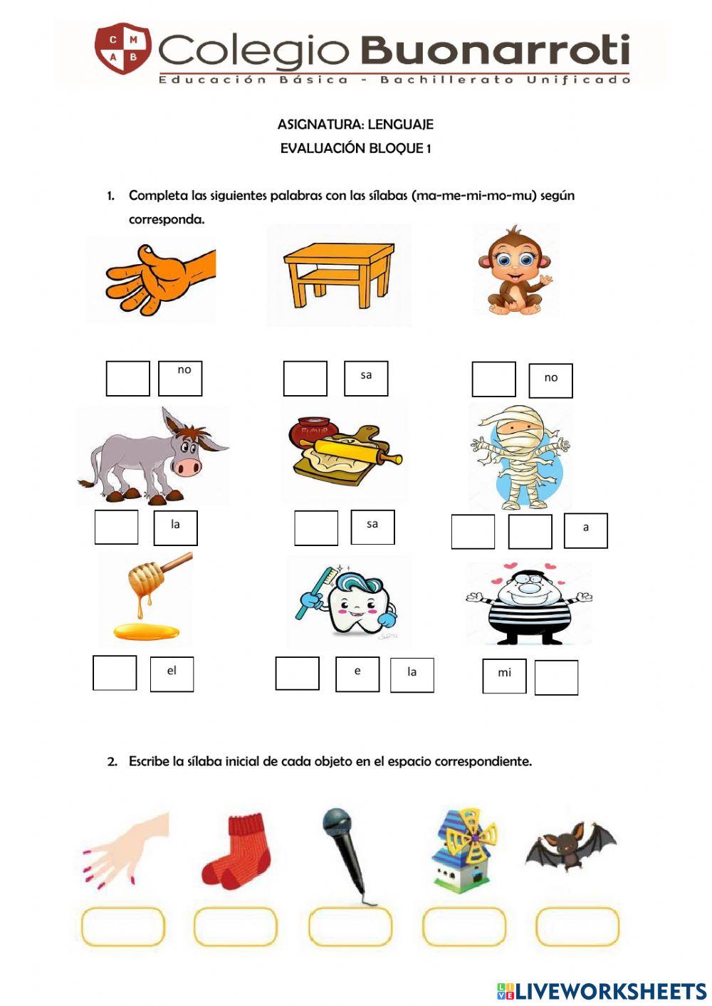 Evaluación bloque 1