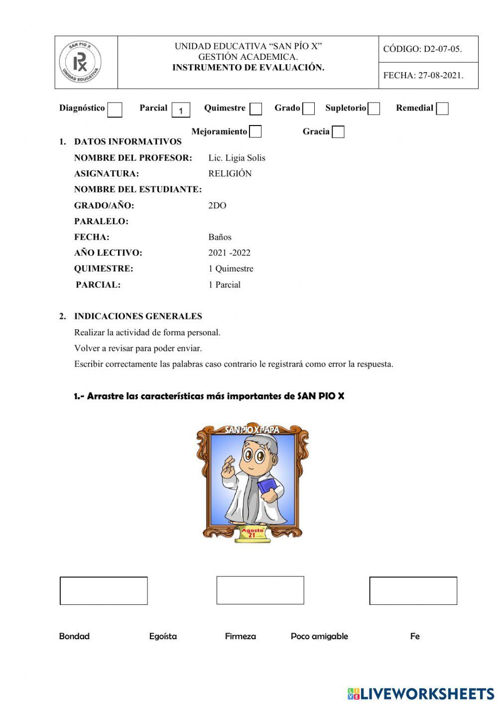 Actividad evaluativa
