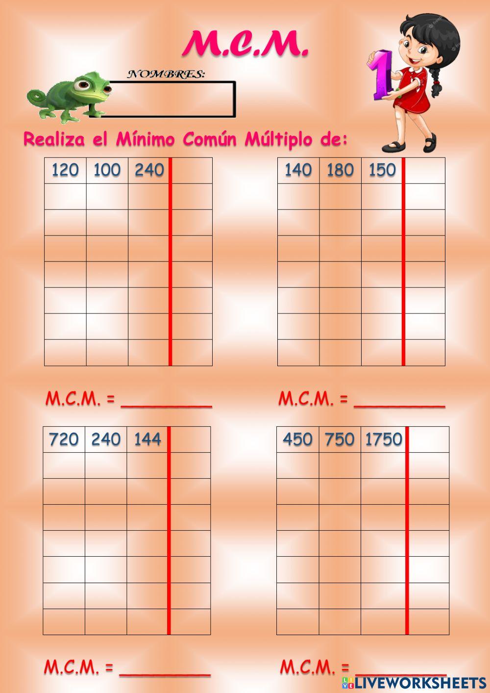 Mínimo Común Múltiplo