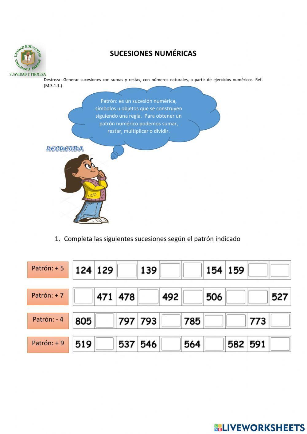 Sucesiones numéricas