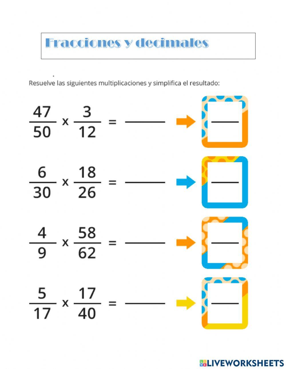 Decimales y fracciones