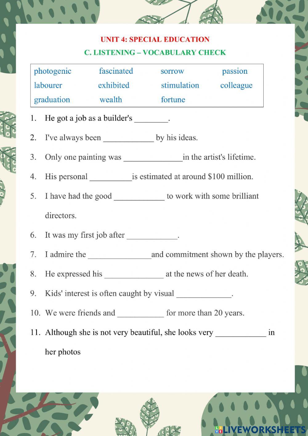 Unit 3: people's background-listening