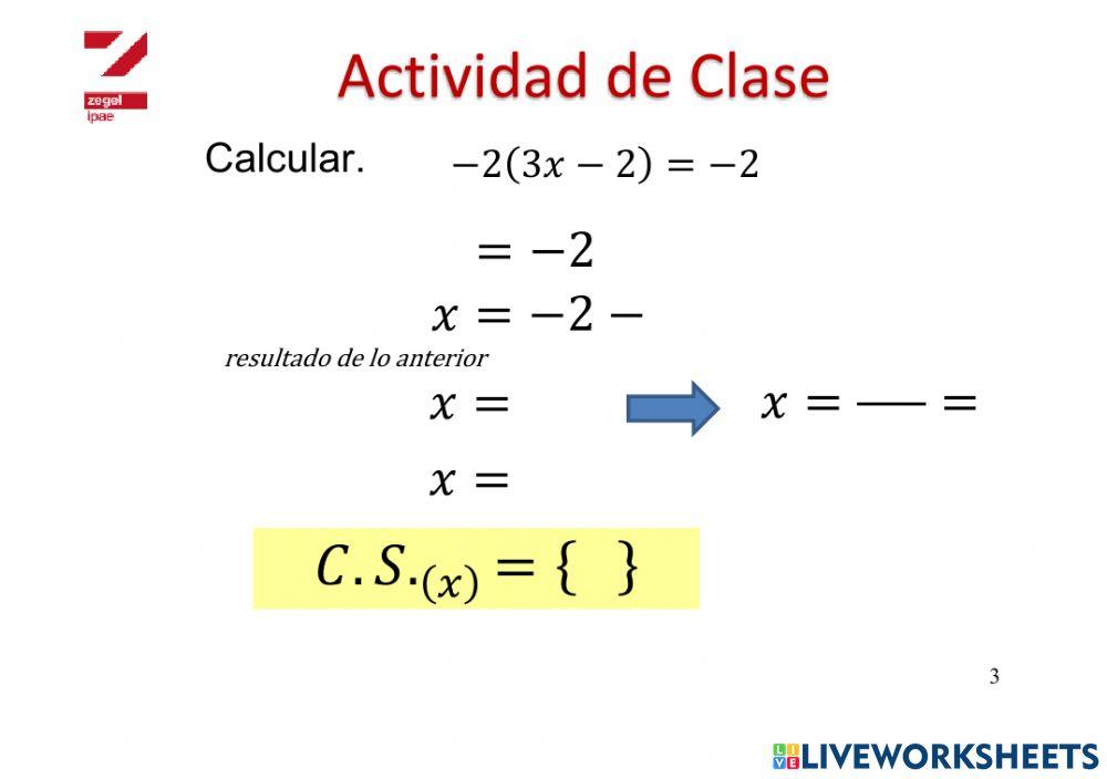 Ecuaciones 1er grado 3