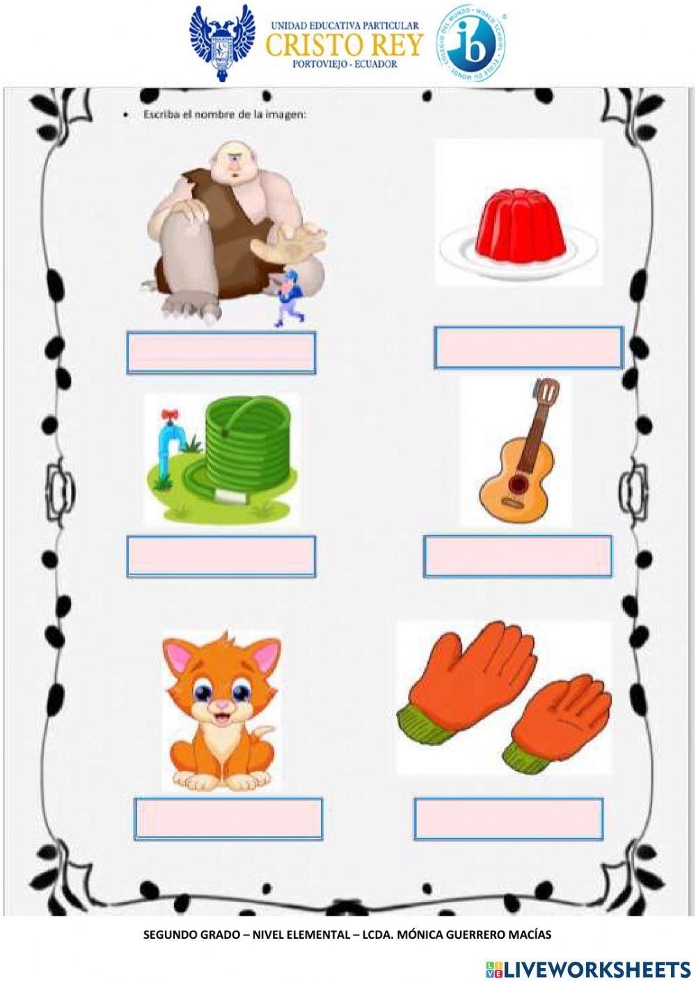 Refuerzo de las sílabas de la G