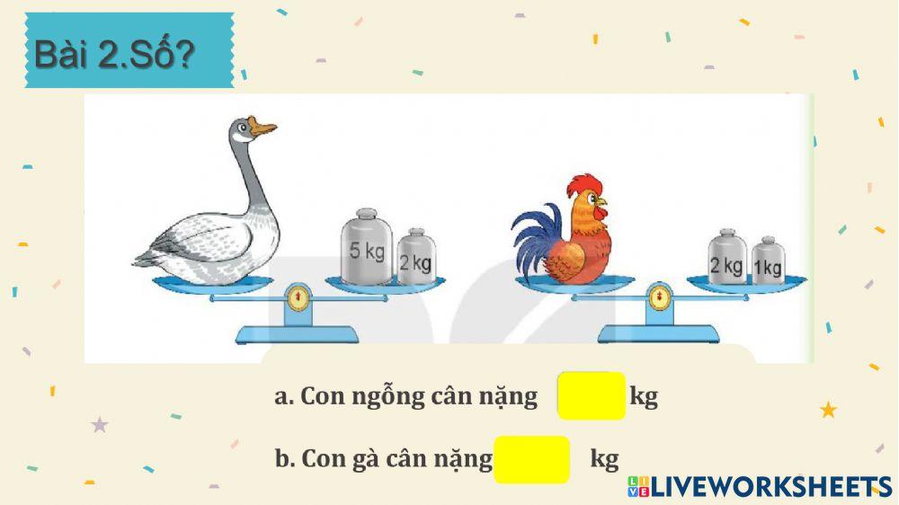 Toán 2 Kilogam tiết 3