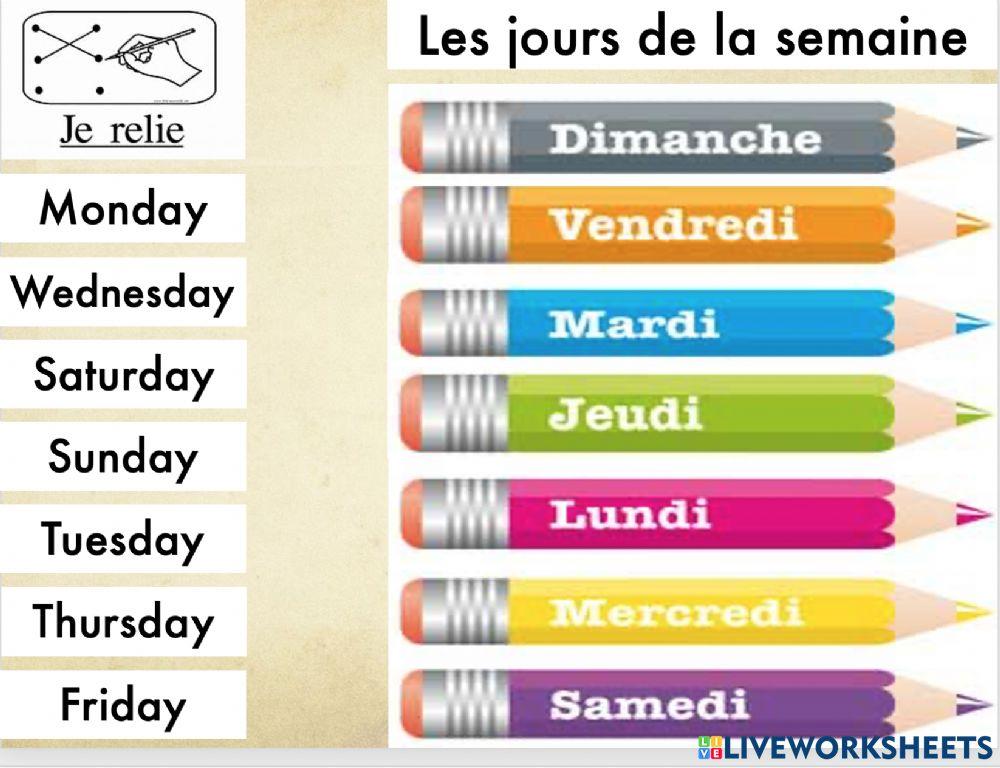 Les jours de la semaine