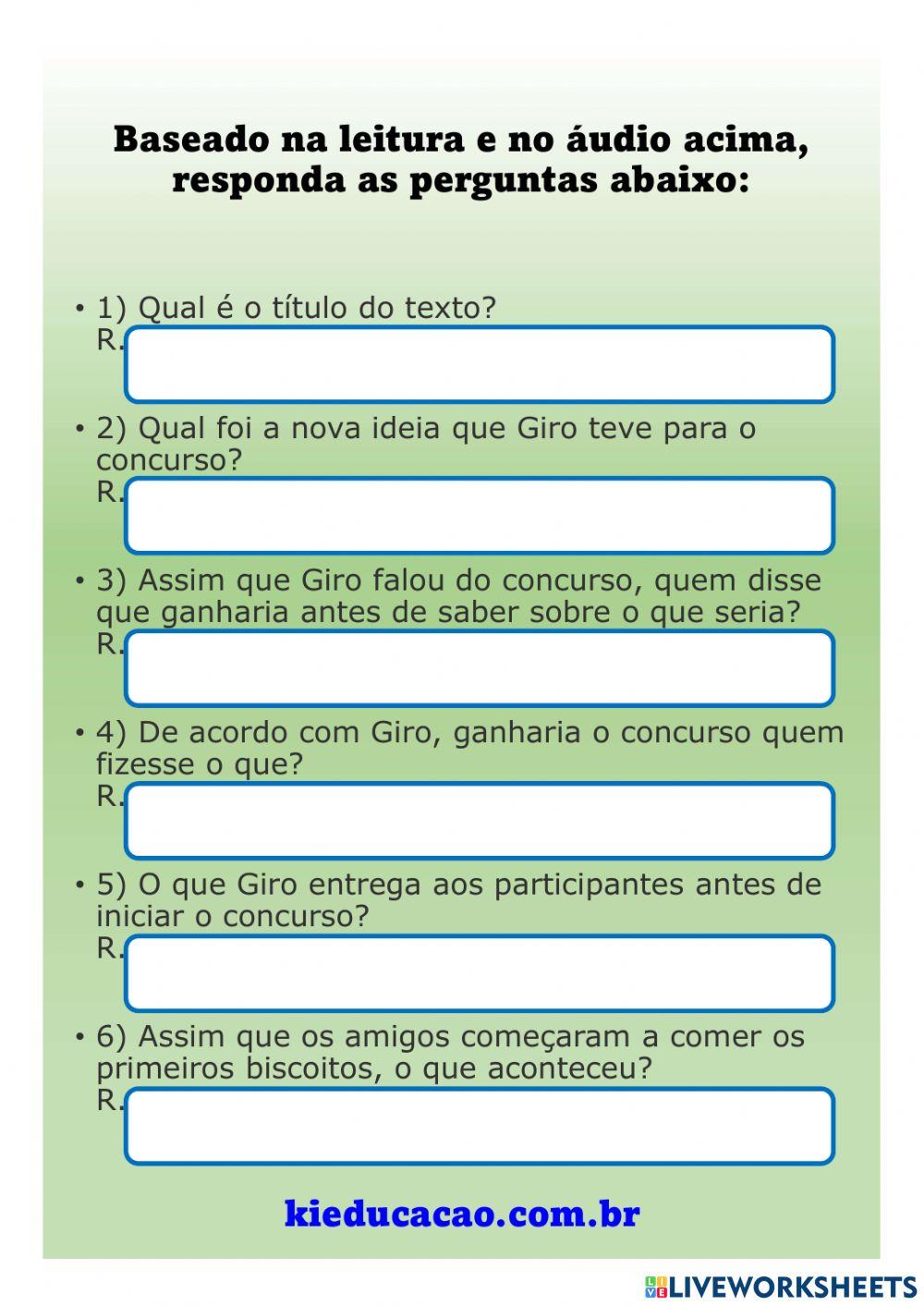 O concurso de biscoito do Giro