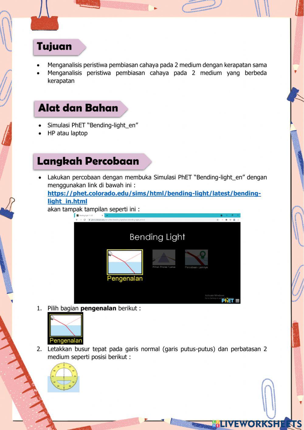 LKPD Pembiasan Cahaya