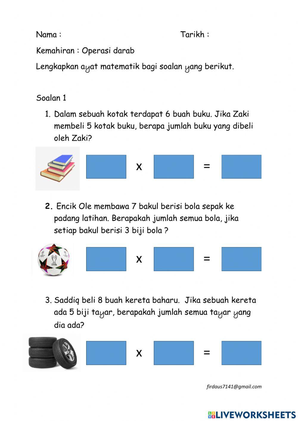 Operasi darab : Penyelesaian masalah