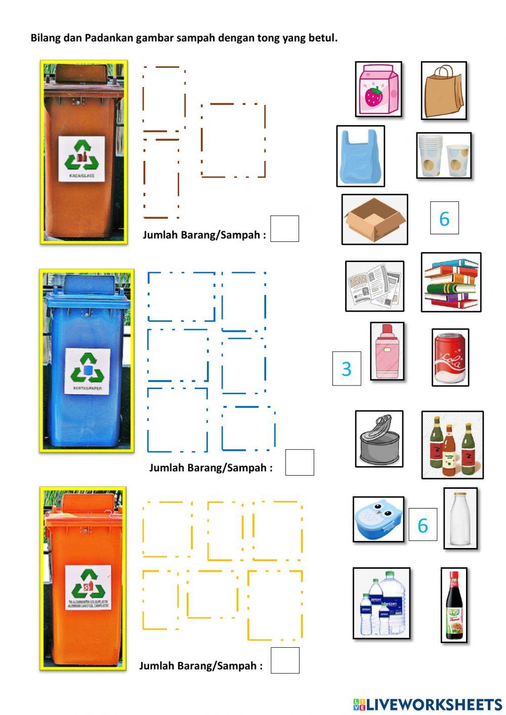 Bilang dan Padankan barang Kitar Semula