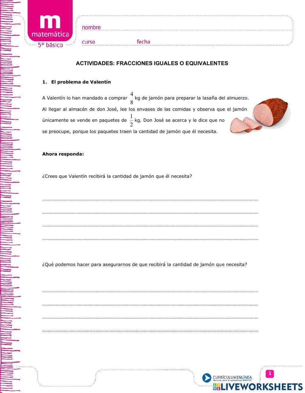 Problema de fracciones equivalentes