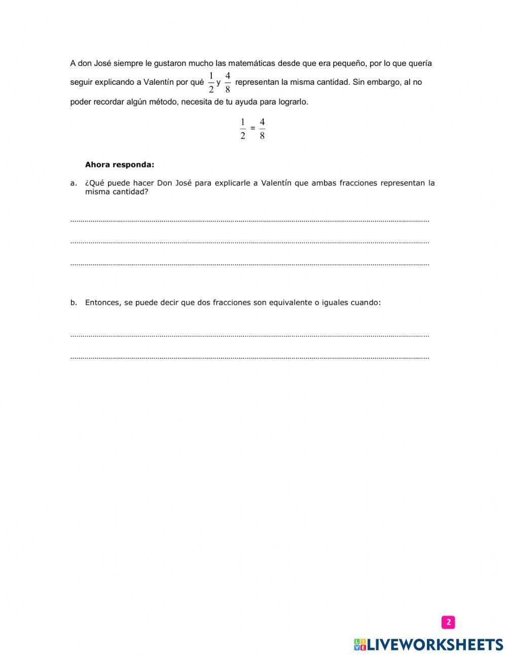 Problema de fracciones equivalentes