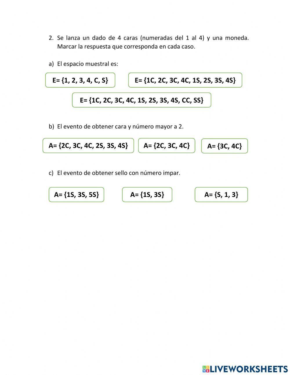 Espacio muestral y eventos
