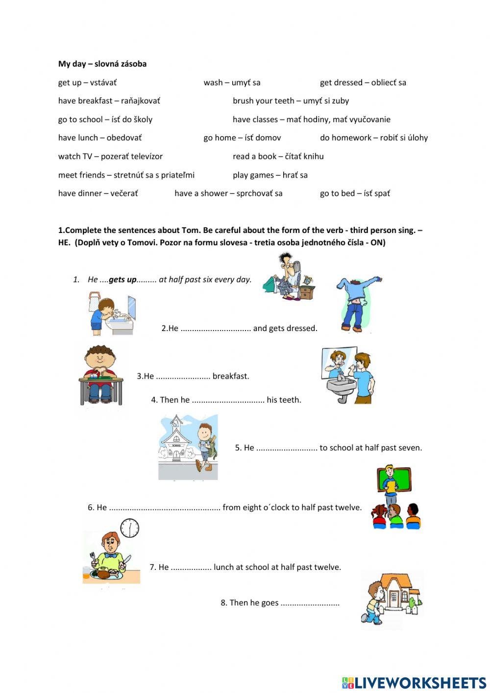 daily-routines-online-exercise-for-elementary-live-worksheets