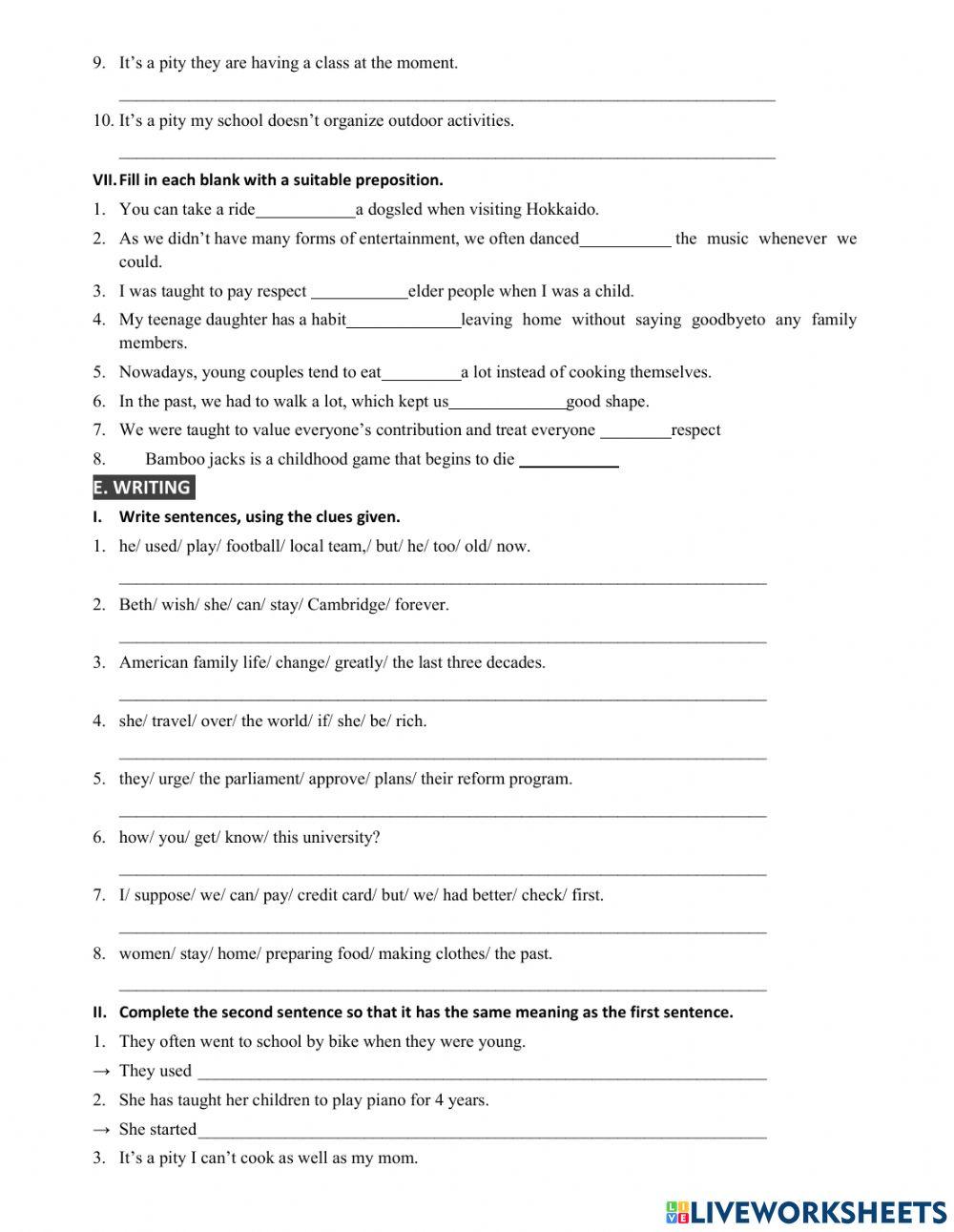 Unit 4: LIFE IN THE PAST