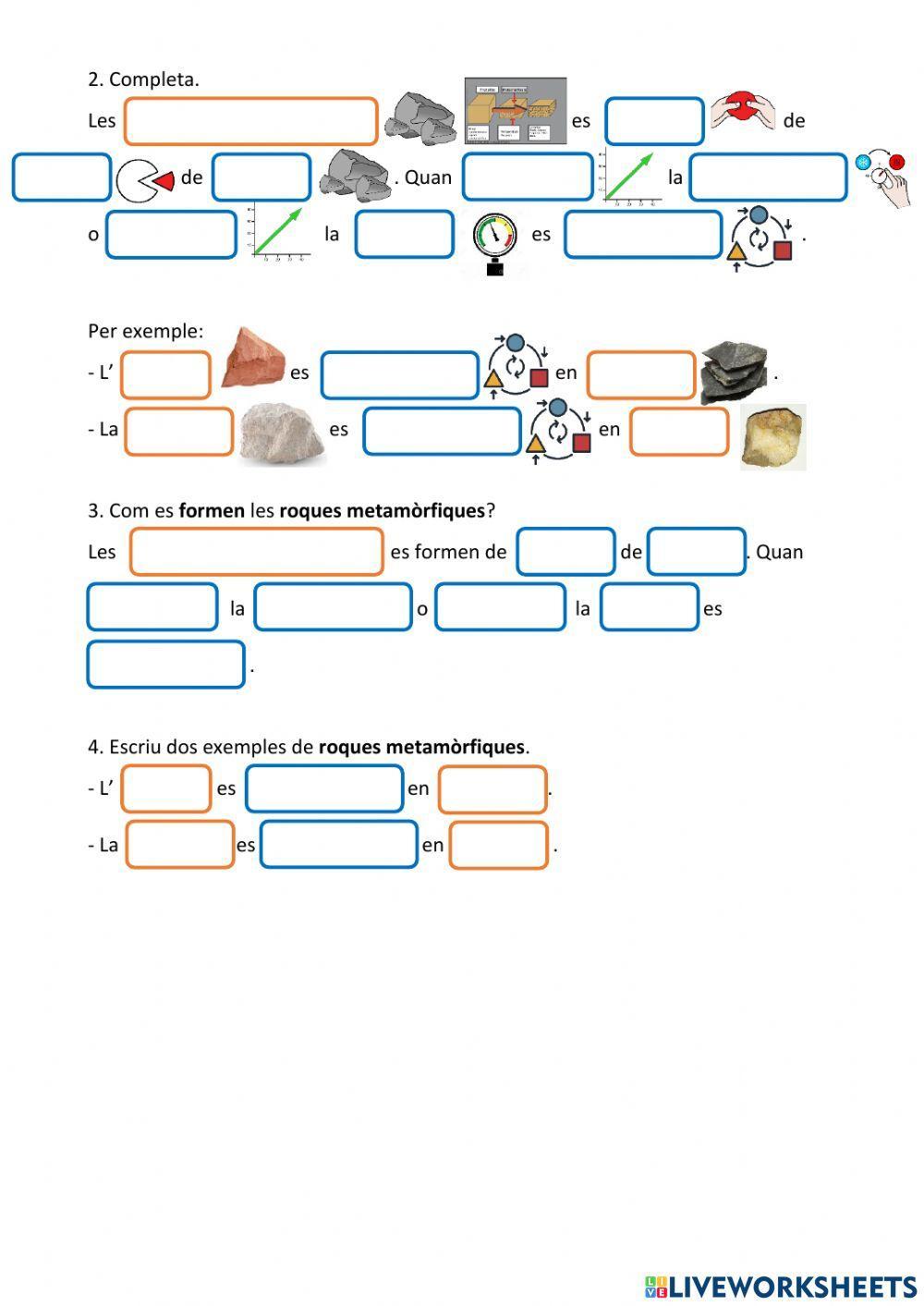 Les roques i els minerals. Les roques metamòrfiques