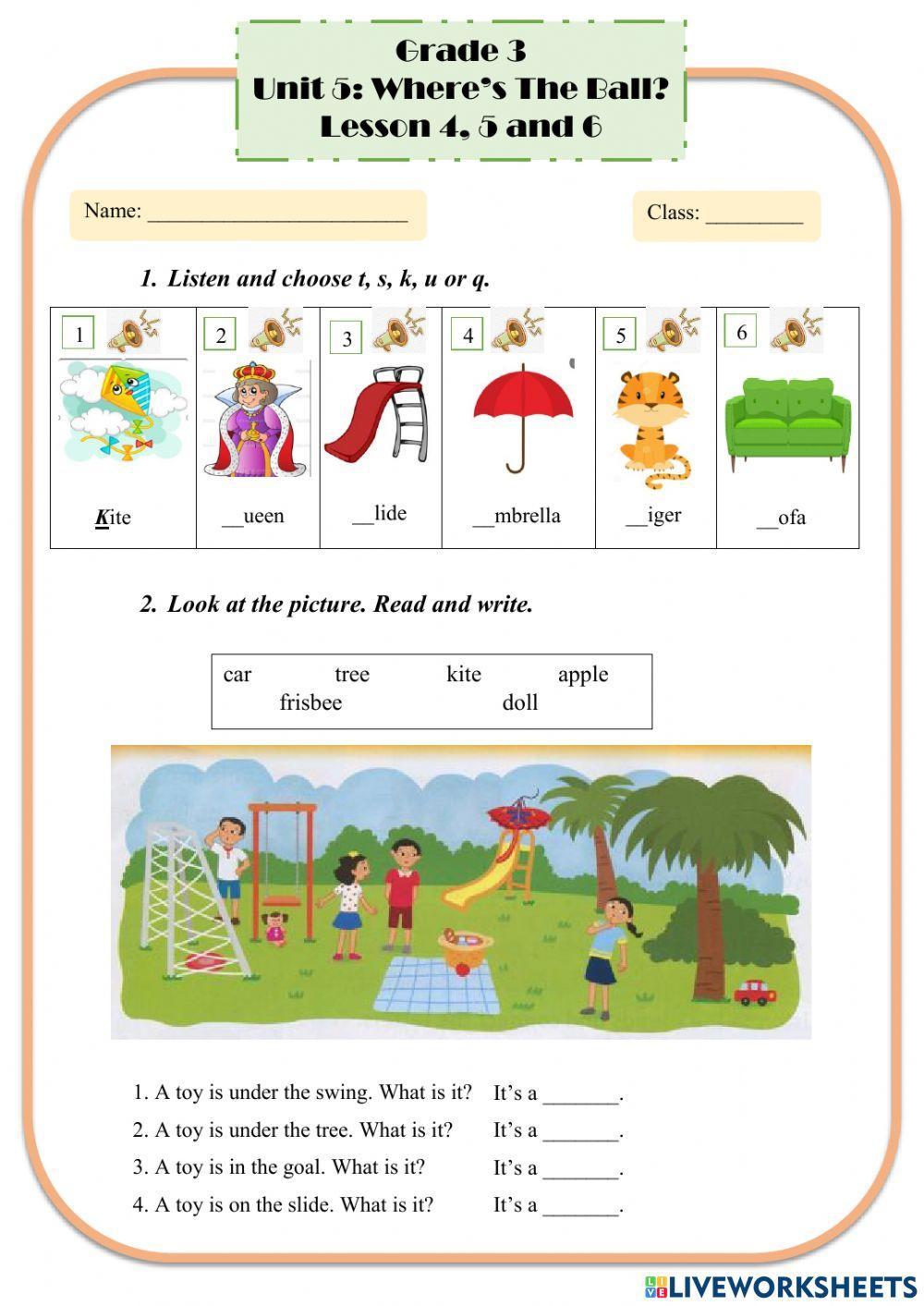 Grade 3-Unit 5:The Park-Lesson 4, 5, 6-Family&Friends (Special Edition)