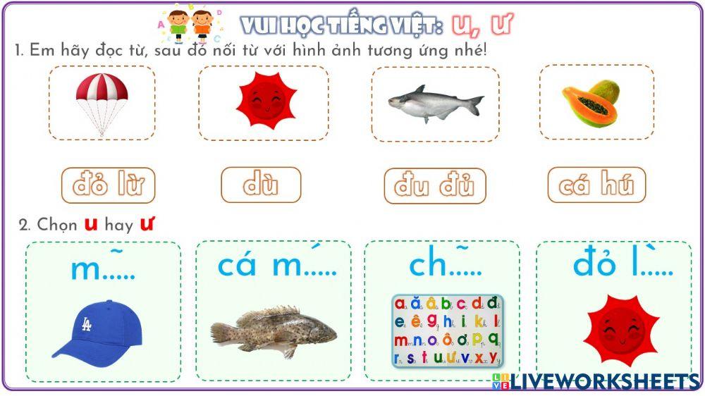 Phiếu ôn tập u, ư