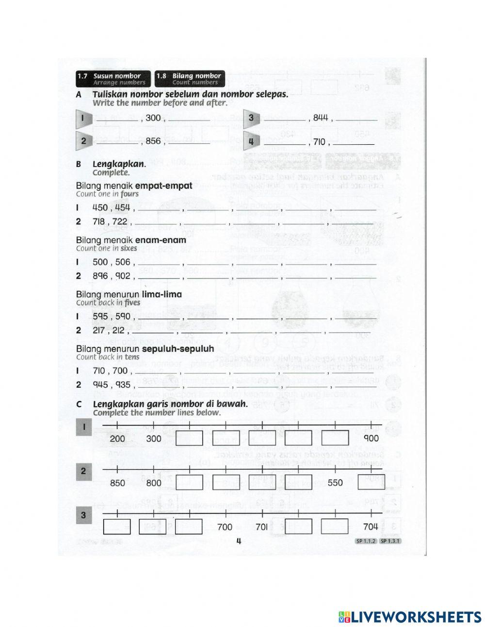 Numbers up to 1000 2