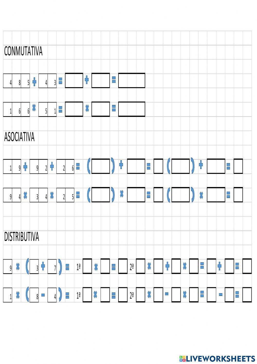 Propiedades suma y multiplicación