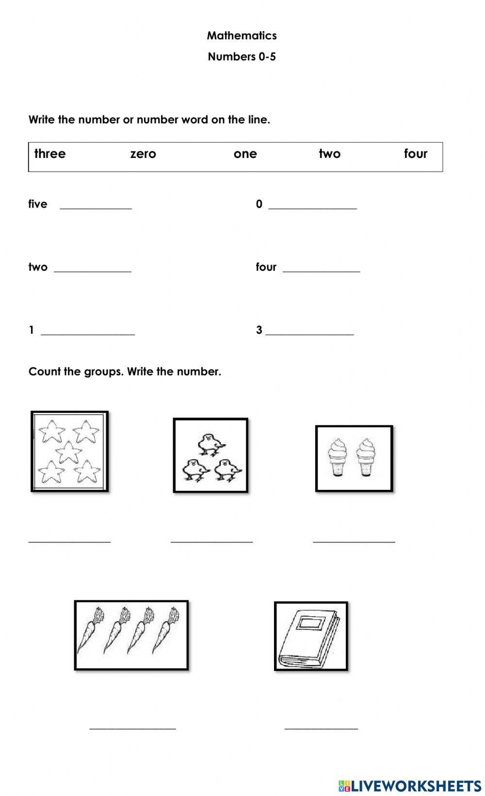 Numbers 05 interactive activity Live Worksheets