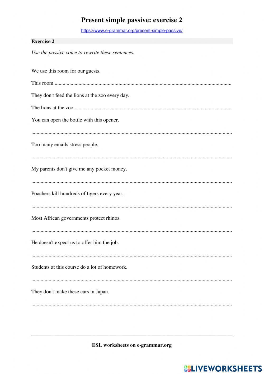 Present simple passive voice