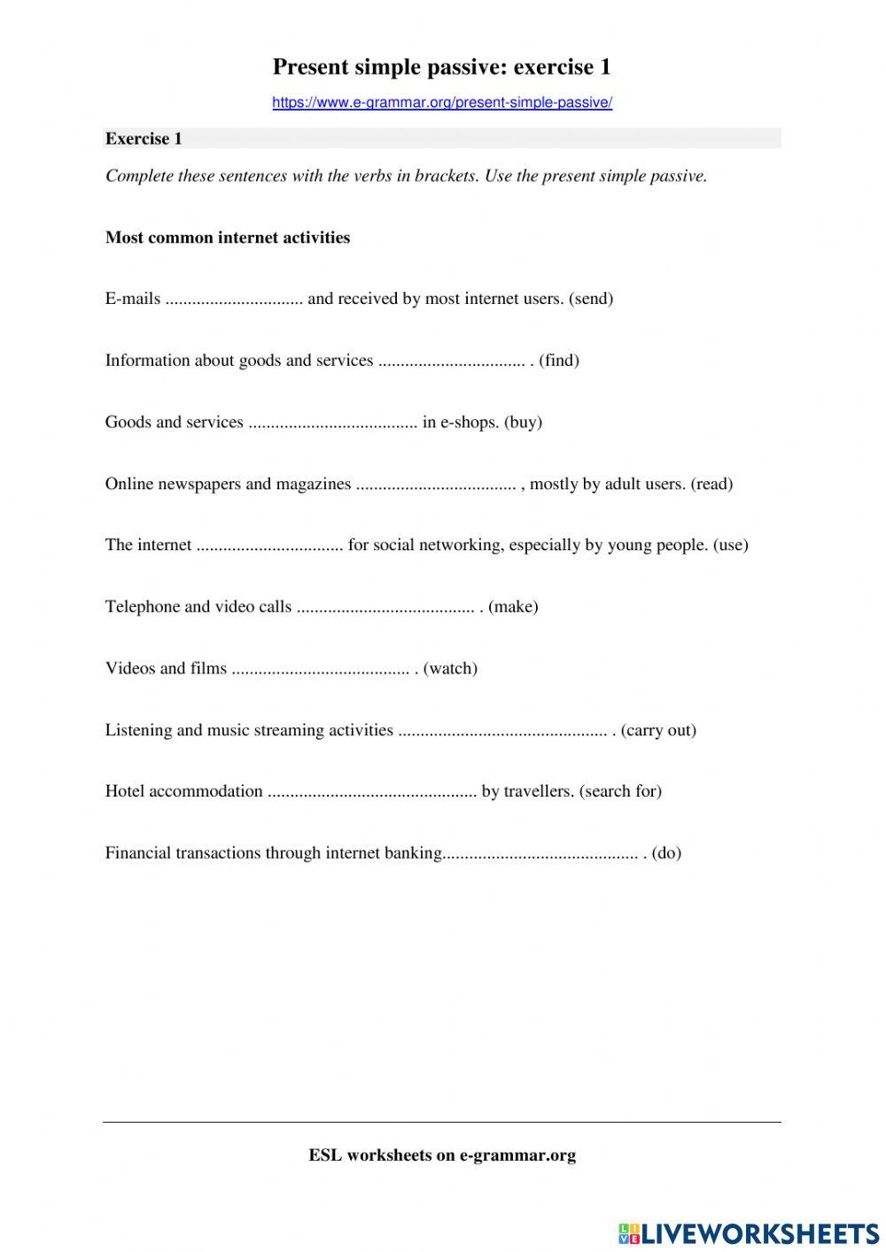 Present simple passive voice