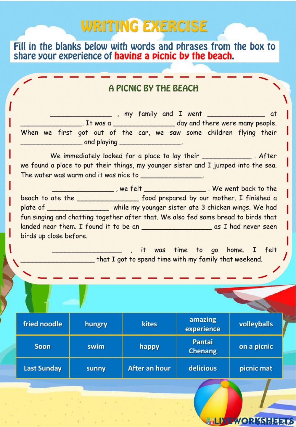 A picnic by the beach