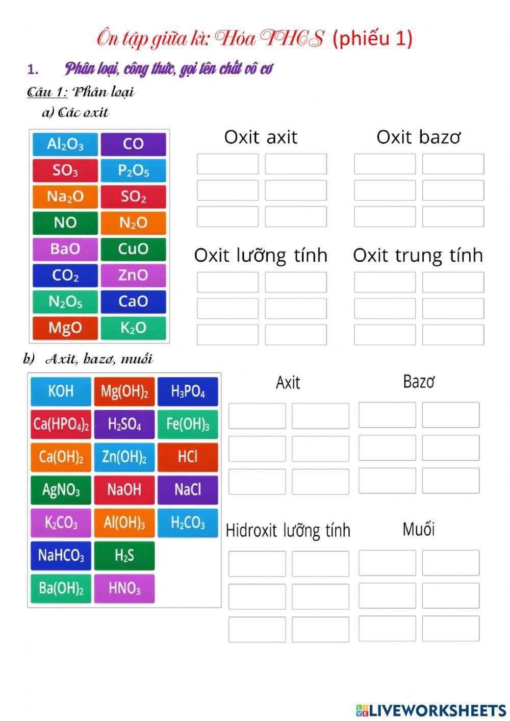 Phiếu ôn tập giữa ki số 1