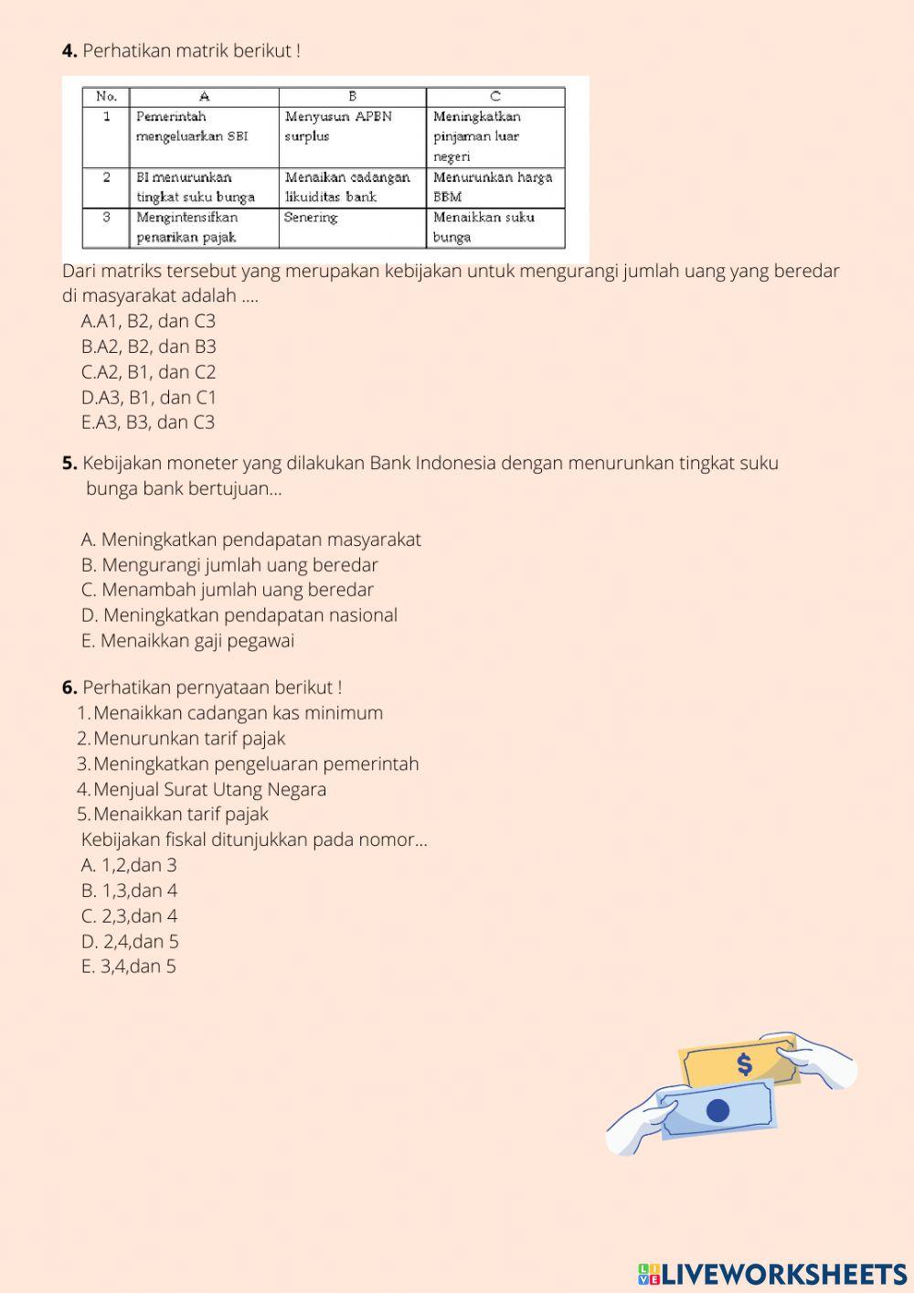 Kebijakan fiskal dan moneter