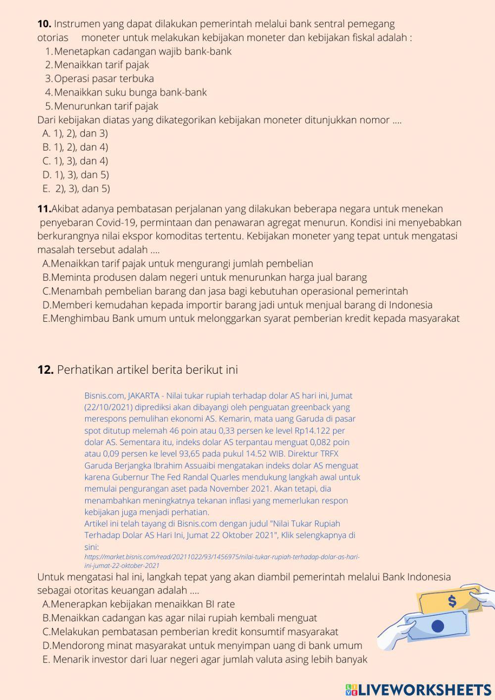 Kebijakan fiskal dan moneter