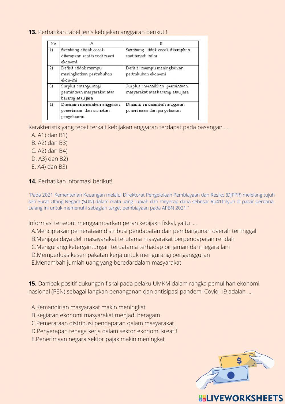 Kebijakan fiskal dan moneter