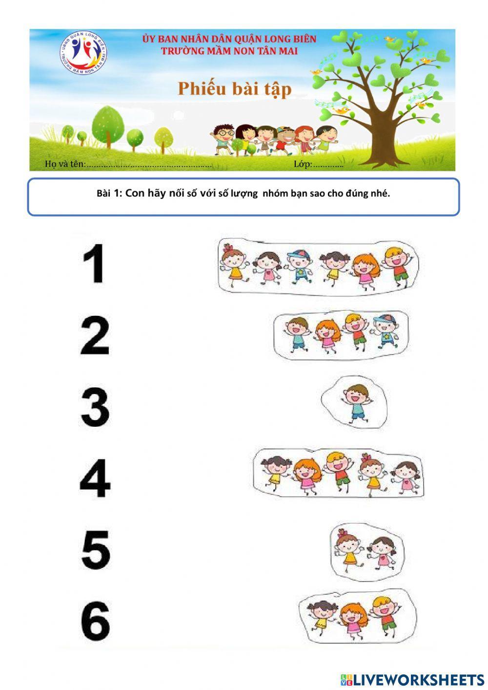 Phiếu bài tập toán tổng hợp cho trẻ 5 tuổi